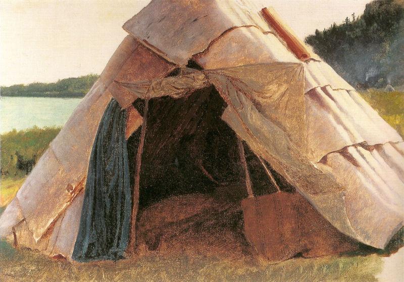 Eastman Johnson Ojibwe Wigwam at Grand Portage Spain oil painting art